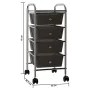 Portable storage cart with 4 black plastic drawers by vidaXL, Cargo forklifts - Ref: Foro24-320398, Price: 51,22 €, Discount: %