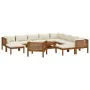 Garden furniture 12 pcs cream cushions solid acacia wood by , Garden sets - Ref: Foro24-3086943, Price: 1,00 €, Discount: %