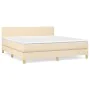 Box spring bed with cream fabric mattress 180x200 cm by , Beds and slatted bases - Ref: Foro24-3140478, Price: 541,83 €, Disc...