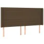 Headboard with dark brown fabric ears 183x16x118/128 cm by , Headboards and footboards - Ref: Foro24-3119737, Price: 130,83 €...