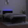 Box spring bed with mattress and LED black velvet 100x200 cm by , Beds and slatted bases - Ref: Foro24-3134449, Price: 325,13...