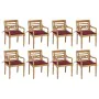 Batavia chairs 8 units solid teak wood with cushions by , Garden chairs - Ref: Foro24-3073358, Price: 965,43 €, Discount: %