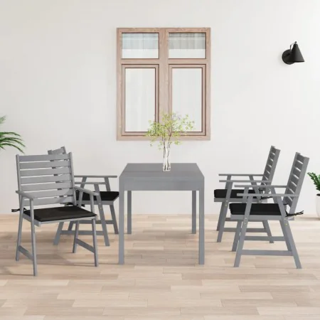 Garden dining chairs with cushions 4 pcs solid acacia wood by , Garden chairs - Ref: Foro24-3078411, Price: 337,09 €, Discoun...