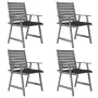 Garden dining chairs with cushions 4 pcs solid acacia wood by , Garden chairs - Ref: Foro24-3078411, Price: 337,09 €, Discoun...