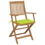 Folding garden chairs 6 units and solid acacia wood cushions by , Garden chairs - Ref: Foro24-3065472, Price: 334,92 €, Disco...