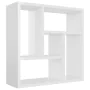 Glossy white plywood wall shelf 45.1x16x45.1 cm by vidaXL, Shelves and shelves - Ref: Foro24-802954, Price: 34,79 €, Discount: %