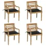 Batavia chairs 4 units solid teak wood with cushions by , Garden chairs - Ref: Foro24-3073302, Price: 489,28 €, Discount: %