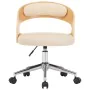 Swivel office chair curved wood cream synthetic leather by vidaXL, Office chairs - Ref: Foro24-3054844, Price: 134,31 €, Disc...