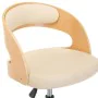 Silla de oficina giratoria madera curvada cuero sintético crema de vidaXL, Sillas de oficina - Ref: Foro24-3054844, Precio: 1...