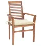 Dining chairs 2 pcs solid teak wood with cream cushions by , Garden chairs - Ref: Foro24-3062597, Price: 212,48 €, Discount: %