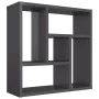 Glossy gray plywood wall shelf 45.1x16x45.1 cm by vidaXL, Shelves and shelves - Ref: Foro24-802956, Price: 27,37 €, Discount: %