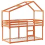 Bed with solid brown pine wood roof 90x200 cm by , Beds and slatted bases - Ref: Foro24-3282038, Price: 234,99 €, Discount: %