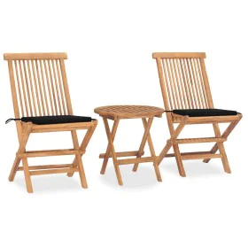 Klappbare Garten-Essgruppe mit 3-teiligen Kissen aus Teakholz von , Gartensets - Ref: Foro24-3063178, Preis: 184,34 €, Rabatt: %