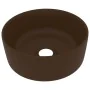 Matte dark brown ceramic round luxury washbasin 40x15 cm by vidaXL, Sinks - Ref: Foro24-147017, Price: 62,97 €, Discount: %