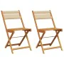 Bistro chairs 2 pcs solid acacia wood and beige polypropylene by , Garden chairs - Ref: Foro24-367680, Price: 95,88 €, Discou...