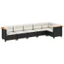 6-teiliges Gartensofa-Set mit schwarzen Polstern aus synthetischem Rattan. von , Gartensets - Ref: Foro24-3261845, Preis: 482...