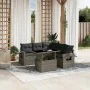 6-piece garden furniture set with gray synthetic rattan cushions by , Garden sets - Ref: Foro24-3267900, Price: 463,68 €, Dis...