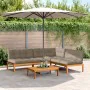 Garden pallet sofa set with 4 acacia wood cushions. by , Outdoor sofas - Ref: Foro24-3209461, Price: 639,59 €, Discount: %