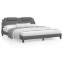 Bed frame with gray synthetic leather headboard 180x200cm by , Beds and slatted bases - Ref: Foro24-3208113, Price: 242,77 €,...