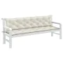 Cushions for garden bench 2 units cream melange fabric 200x50x7 cm by , Cushions for chairs and sofas - Ref: Foro24-4002632, ...