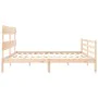 Double bed frame with solid wood headboard by vidaXL, Beds and slatted bases - Ref: Foro24-3195106, Price: 151,04 €, Discount: %