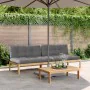 Central pallet garden sofas and 2 acacia wood cushions by , Outdoor sofas - Ref: Foro24-3209356, Price: 330,12 €, Discount: %