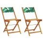 Bistro chairs 2 units acacia wood and leaf print fabric by , Garden chairs - Ref: Foro24-367685, Price: 88,15 €, Discount: %