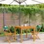 Bistro chairs 2 units acacia wood and leaf print fabric by , Garden chairs - Ref: Foro24-367685, Price: 88,15 €, Discount: %