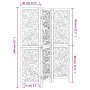 Three-panel solid Paulownia wood room divider screen in white. by , Room dividers - Ref: Foro24-358733, Price: 78,86 €, Disco...