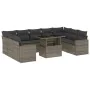 Garden sofa set 10 pieces with gray synthetic rattan cushions by , Garden sets - Ref: Foro24-3267480, Price: 694,62 €, Discou...