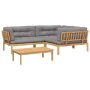 Garden pallet sofa set with 4 acacia wood cushions. by , Outdoor sofas - Ref: Foro24-3209362, Price: 677,01 €, Discount: %