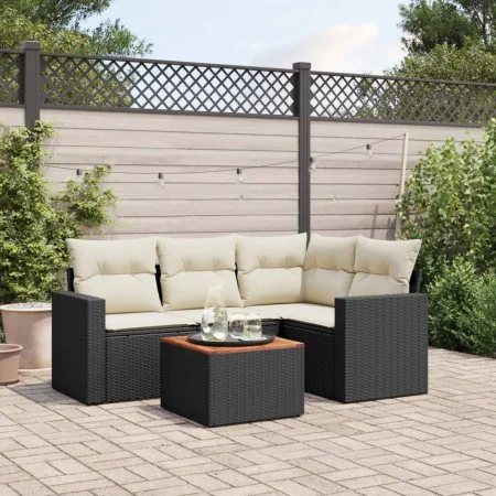 5-piece garden furniture set with black synthetic rattan cushions by , Garden sets - Ref: Foro24-3256434, Price: 318,16 €, Di...