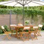 Folding garden chairs 6 units solid wood and cream fabric by , Garden chairs - Ref: Foro24-3214611, Price: 243,92 €, Discount: %