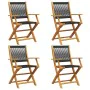 Reclining garden chairs 4 pcs solid acacia wood black by , Garden chairs - Ref: Foro24-3214565, Price: 282,97 €, Discount: %