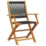 Reclining garden chairs 4 pcs solid acacia wood black by , Garden chairs - Ref: Foro24-3214565, Price: 282,97 €, Discount: %