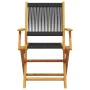 Reclining garden chairs 4 pcs solid acacia wood black by , Garden chairs - Ref: Foro24-3214565, Price: 282,97 €, Discount: %