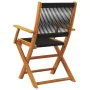 Reclining garden chairs 4 pcs solid acacia wood black by , Garden chairs - Ref: Foro24-3214565, Price: 282,97 €, Discount: %