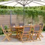 Folding garden chairs 6 pcs solid wood and anthracite fabric by , Garden chairs - Ref: Foro24-3214578, Price: 366,99 €, Disco...