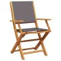 Folding garden chairs 6 pcs solid wood and anthracite fabric by , Garden chairs - Ref: Foro24-3214578, Price: 366,99 €, Disco...