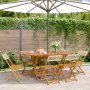 Folding garden chairs 6 pcs solid wood and beige PE rattan by , Garden chairs - Ref: Foro24-3214599, Price: 240,78 €, Discoun...