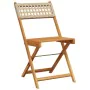 Folding garden chairs 6 pcs solid wood and beige PE rattan by , Garden chairs - Ref: Foro24-3214599, Price: 240,78 €, Discoun...