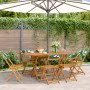 Reclining garden chairs, set of 6, made of solid wood and green fabric. by , Garden chairs - Ref: Foro24-3214623, Price: 243,...