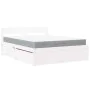 Bed with drawers and solid pine wood white mattress 140x200 cm by , Beds and slatted bases - Ref: Foro24-3281899, Price: 554,...