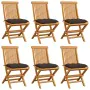 Garden chairs 6 pcs solid teak wood and taupe gray cushions by , Garden chairs - Ref: Foro24-3065613, Price: 389,98 €, Discou...