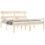 Double bed for seniors solid wood headboard by vidaXL, Beds and slatted bases - Ref: Foro24-3195366, Price: 183,02 €, Discoun...