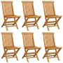 Garden chairs 6 units with red wine cushions teak wood by , Garden chairs - Ref: Foro24-3065614, Price: 389,98 €, Discount: %