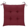 Garden chairs 6 units with red wine cushions teak wood by , Garden chairs - Ref: Foro24-3065614, Price: 389,98 €, Discount: %