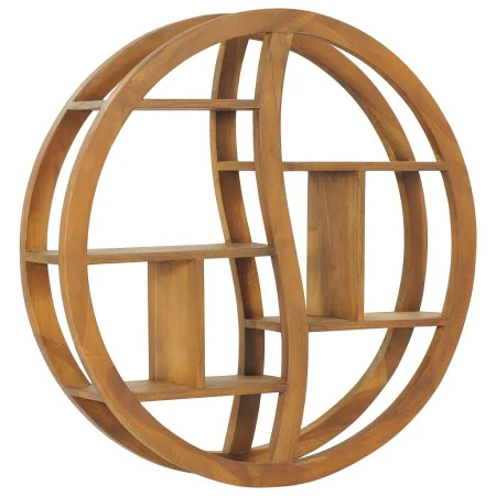 Yin Yang solid teak wood shelf 80x17.5x80 cm by , Shelves and shelves - Ref: Foro24-320771, Price: 173,08 €, Discount: %