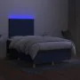 Boxspringbett mit Matratze und LED-Lichtern, blauer Stoff, 120x190 cm. von , Betten und Lattenroste - Ref: Foro24-3270259, Pr...