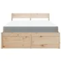 Bed with drawers and mattress solid pine wood 120x190 cm by , Beds and slatted bases - Ref: Foro24-3281916, Price: 453,56 €, ...